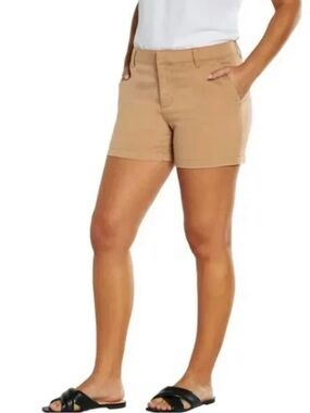 Banana Republic Cotton Blend Flat-Front Shorts - Tan